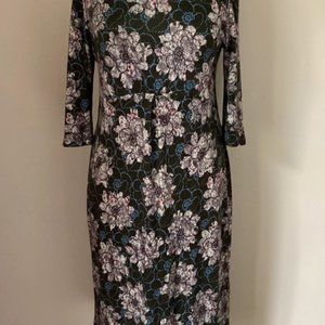 White Stuff 3/4 sleeve dress, size 12 black multi